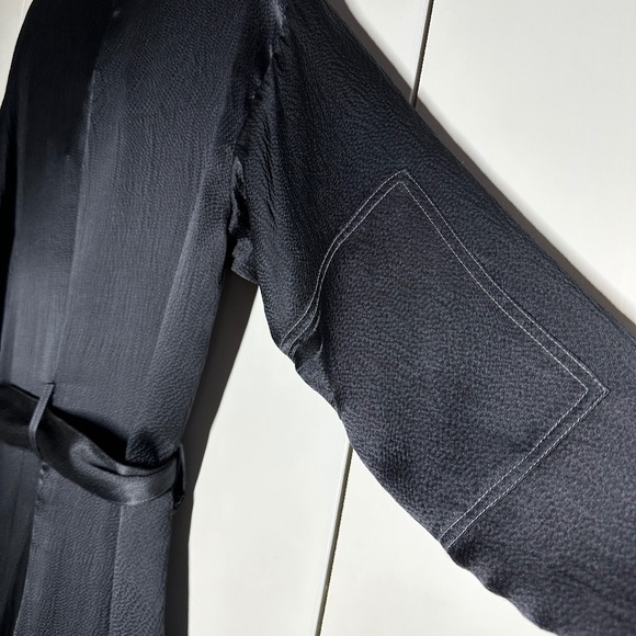 Beautiful black silk NO 6 STORE size 0 belted jumpsuit. - Picture 4 of 15